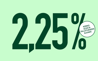 S-Pankin S-Määräaikaistilille korkotarjous alkaen 2,25 % 4.12.2025-9.1.2026 tehdyille 12 kuukauden ja vähintään 500 euron talletuksille.